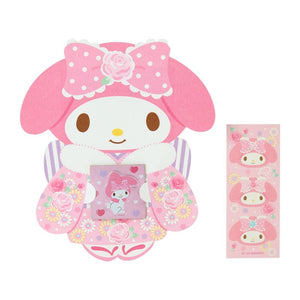 My Melody Enclosure Envelope 6-pc Set (Pink Kimono) Stationery Japan Original
