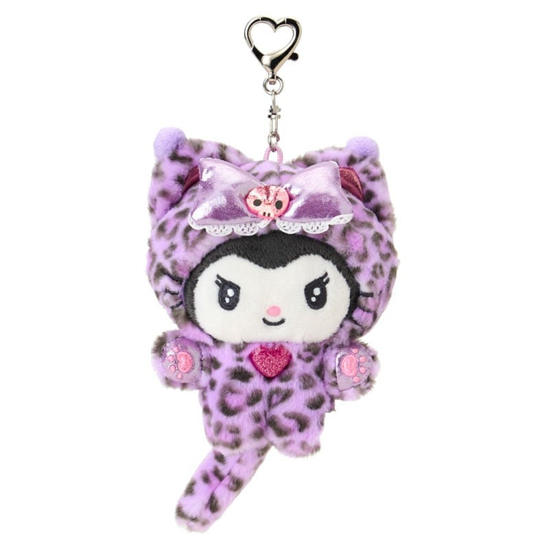 Kuromi Plush Mascot Keychain (Leopard Cat Series)