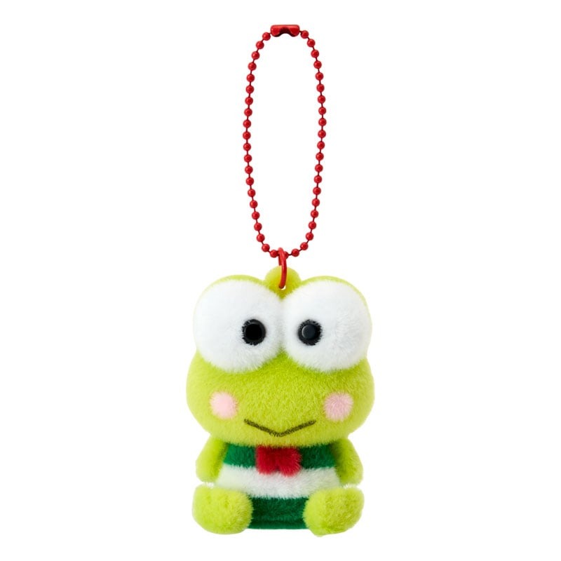 Keroppi Classic Flocked Keychain Mascot Accessory Japan Original