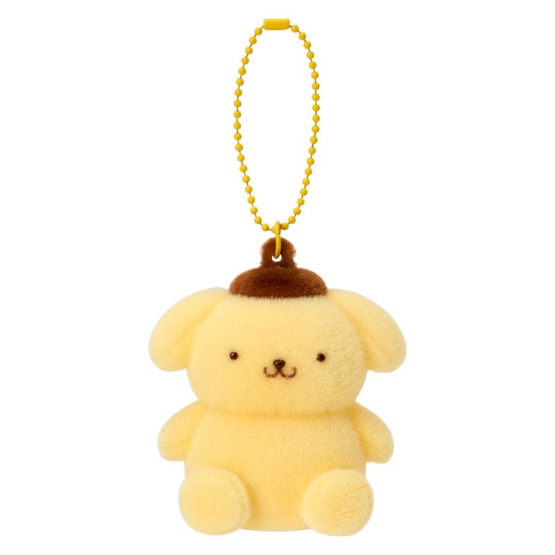 Pompompurin Classic Flocked Keychain Mascot Accessory Japan Original