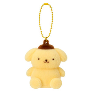 Pompompurin Classic Flocked Keychain Mascot Accessory Japan Original