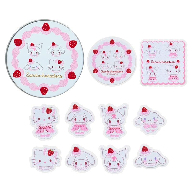 Sanrio Characters 30-pc Sticker Tin Set (Strawberry Whip Series) Stationery Japan Original