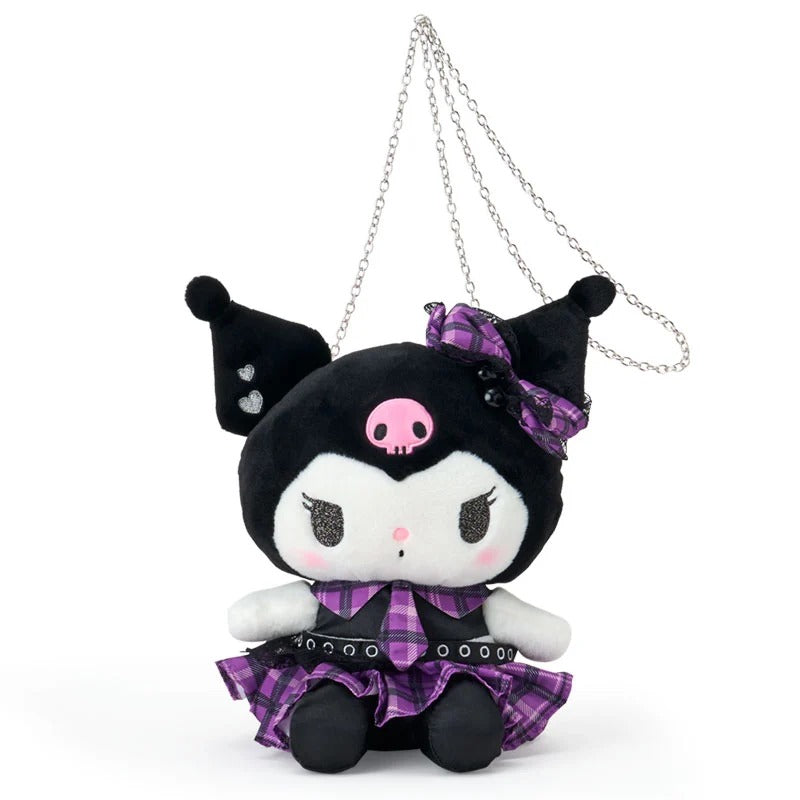 Kuromi Plush Crossbody Bag (Rock ’n’ Check Series) Bags Japan Original