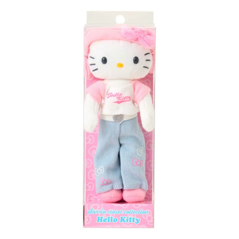 Hello Kitty Casual Plush Mascot Keychain (Sanrio Closet Collection) Accessory Japan Original