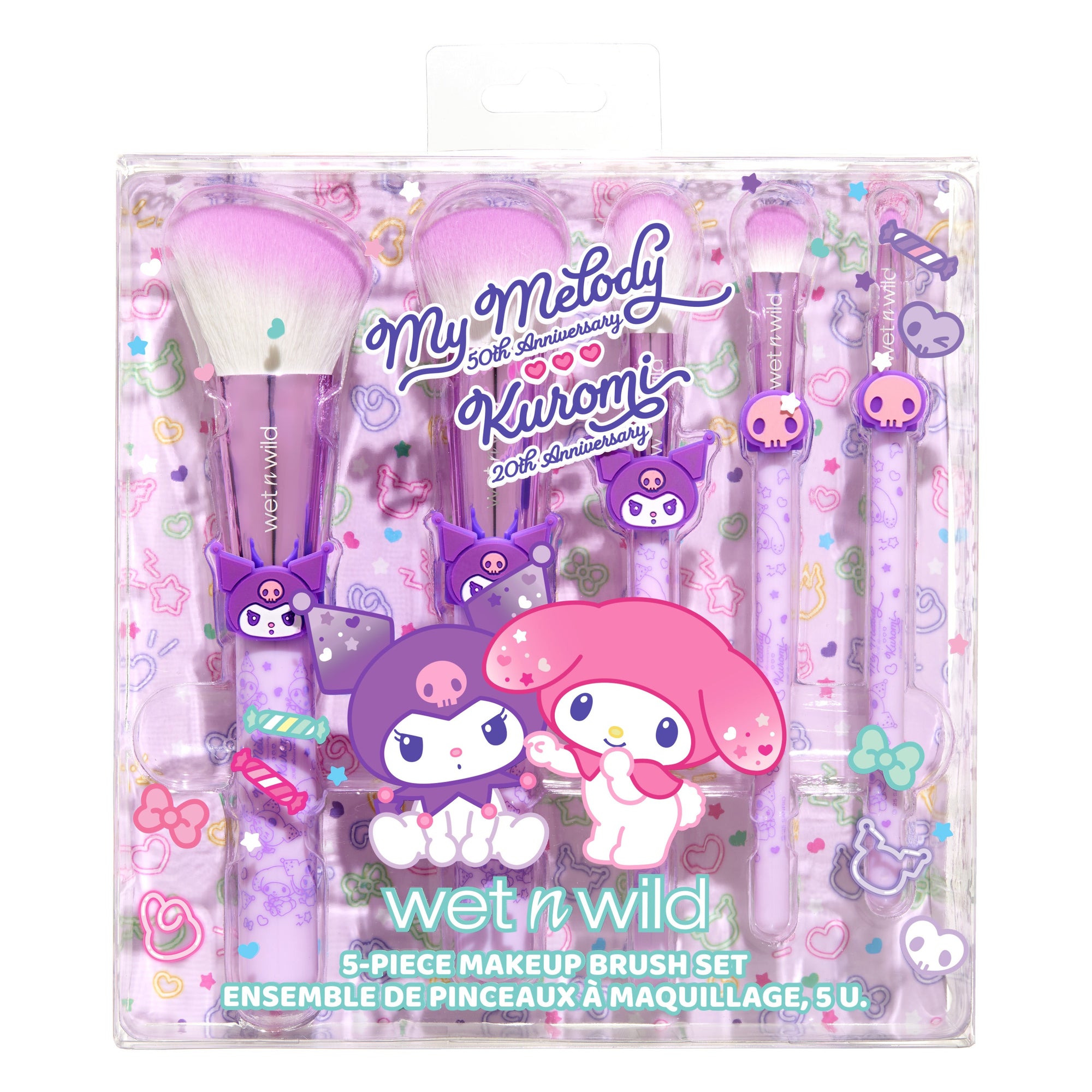 My Melody & Kuromi x Wet n Wild 5-Piece Makeup Brush Set (Kuromi) Beauty MARKWINS