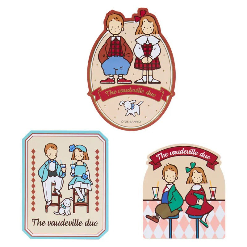 The Vaudeville Duo 16-pc Sticker Set (Friendly Pair Series) Stationery Japan Original