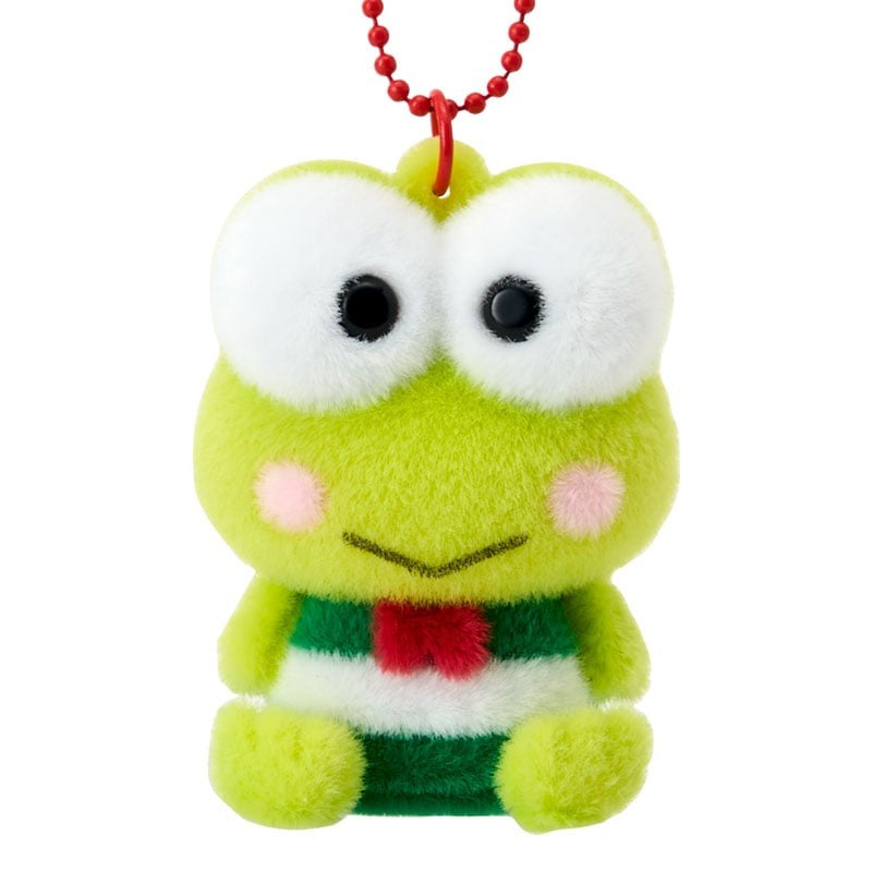 Keroppi Classic Flocked Keychain Mascot Accessory Japan Original