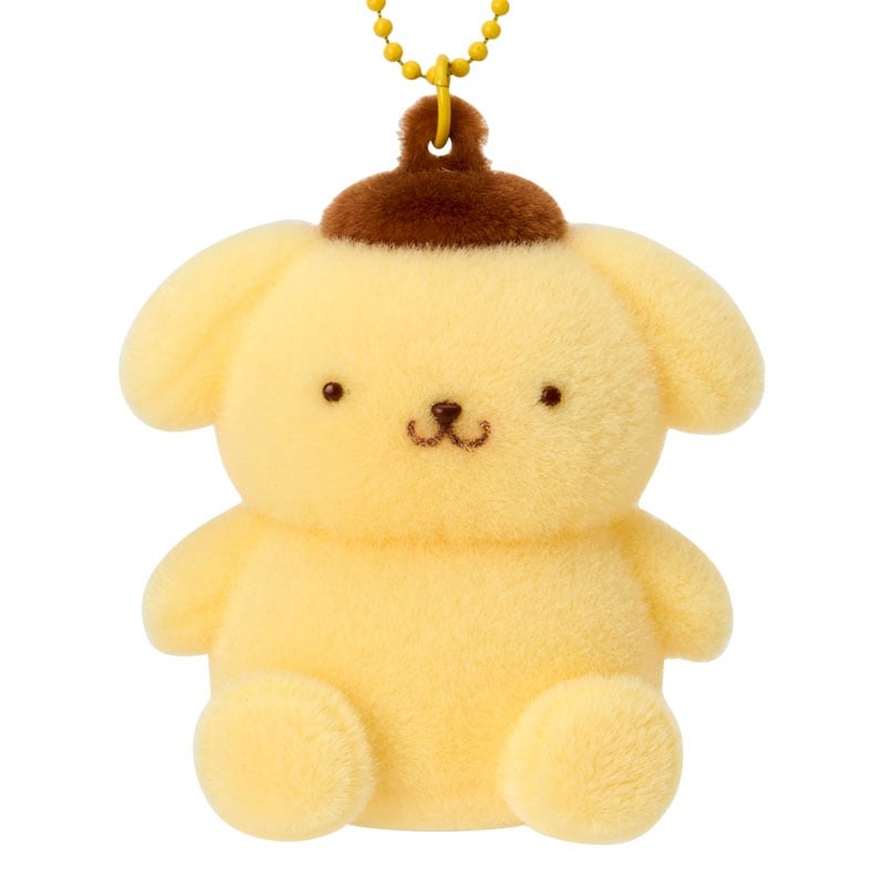 Pompompurin Classic Flocked Keychain Mascot Accessory Japan Original