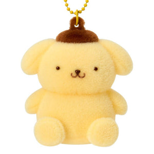 Pompompurin Classic Flocked Keychain Mascot Accessory Japan Original