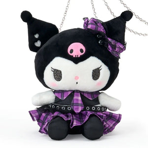 Kuromi Plush Crossbody Bag (Rock ’n’ Check Series) Bags Japan Original