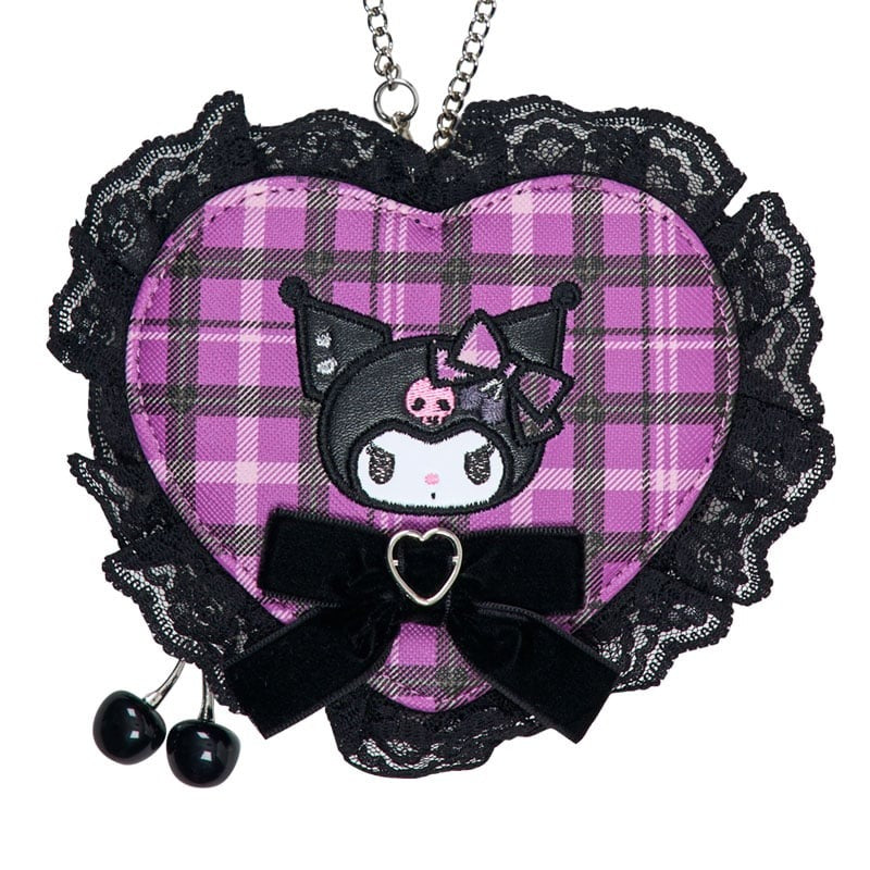 Kuromi Mini Pouch Charm (Rock ’n’ Check Series) Bags Japan Original