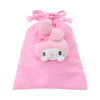 My Melody Face Plush Drawstring Travel Pouch Bags Japan Original