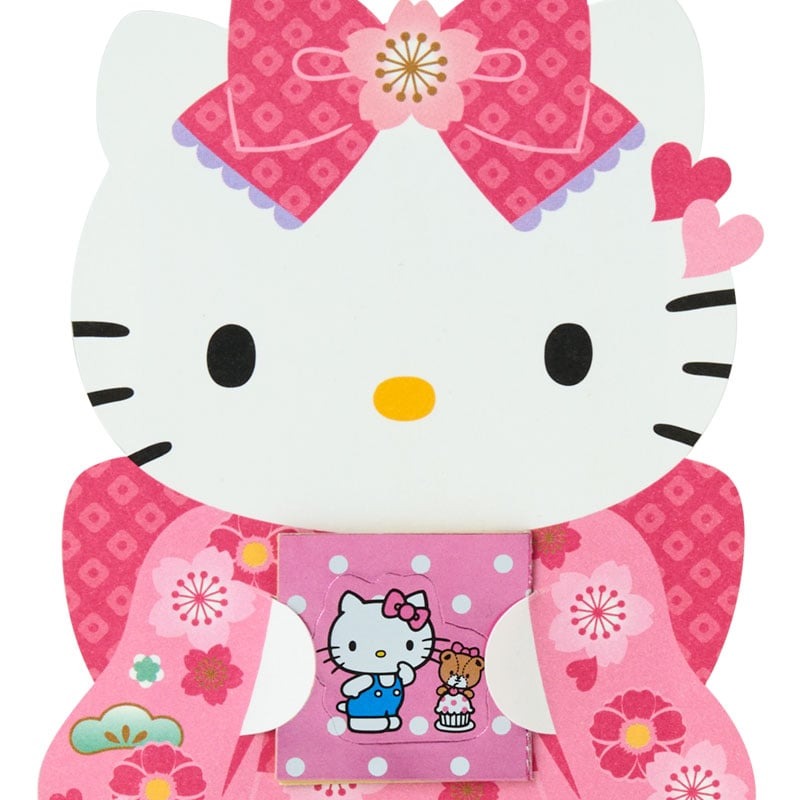 Hello Kitty Enclosure Envelope 6-pc Set (Pink Kimono) Stationery Japan Original