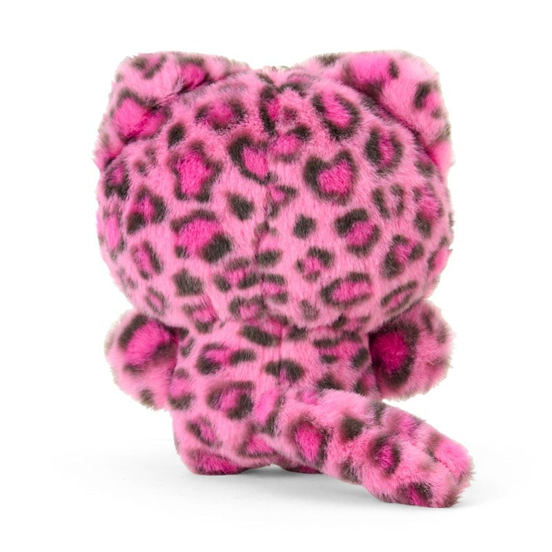 Hello Kitty Pink Plush Mascot Keychain (Leopard Cat Series) Accessory Japan Original