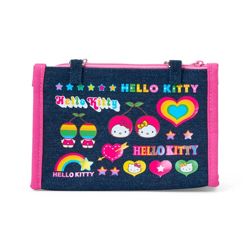Hello Kitty Mini Zipper Denim Pouch (Heisei Heart Series) Bags Japan Original