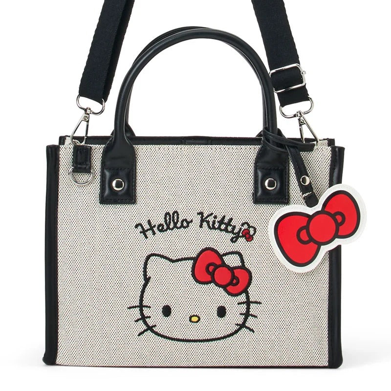 Hello Kitty 2-Way Tote Bag & Charm Bags Japan Original
