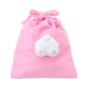 My Melody Face Plush Drawstring Travel Pouch Bags Japan Original