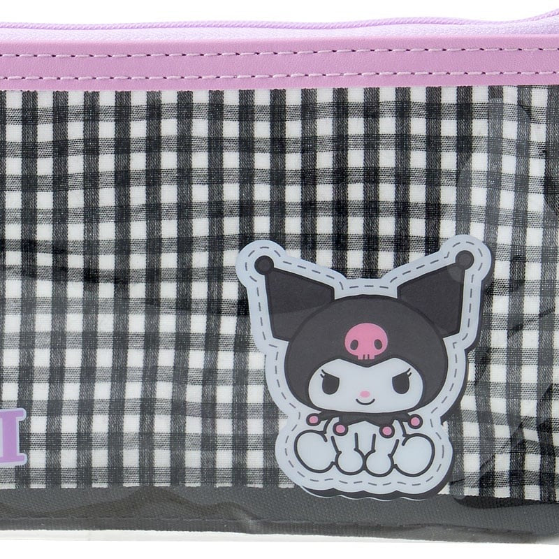 Kuromi Gingham Pencil Pouch Stationery Japan Original