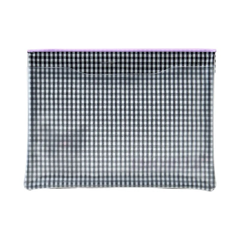 Kuromi Gingham Flat Pouch Stationery Japan Original
