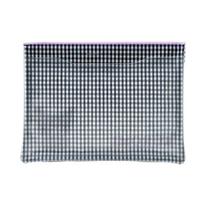 Kuromi Gingham Flat Pouch Stationery Japan Original