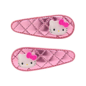 Hello Kitty 2-pc Quilted Hair Clip Set (Pink) Accessory Japan Original