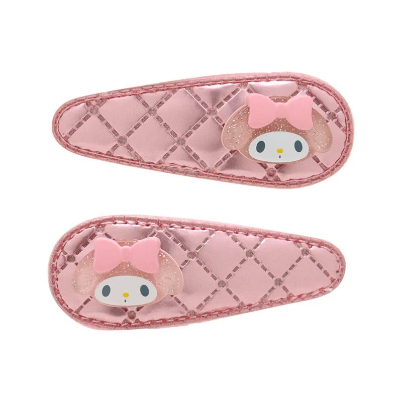 My Melody 2-pc Quilted Hair Clip Set Accessory Japan Original