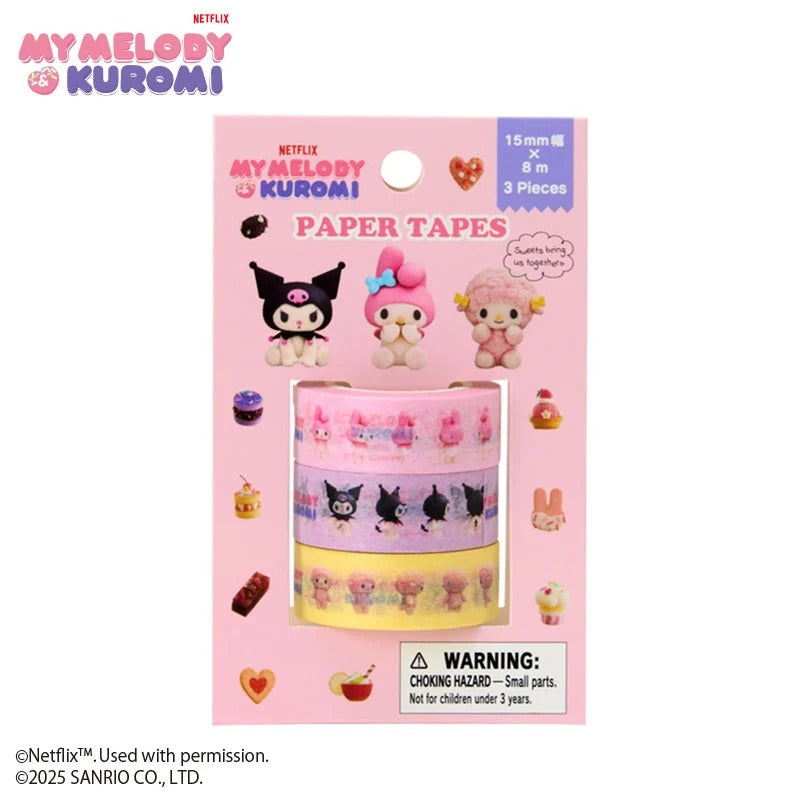 My Melody & Kuromi 3-Piece Washi Tape Set (My Melody & Kuromi Netflix