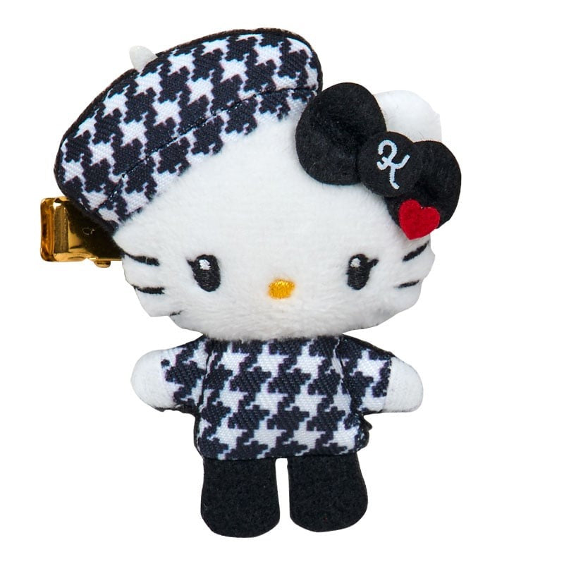 Hello Kitty Plush Hair Clip Set (Monochrome Birthday Twins Series) Accessory Japan Original