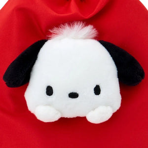Pochacco Face Plush Drawstring Travel Pouch Bags Japan Original