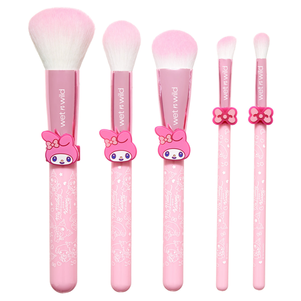 My Melody & Kuromi x Wet n Wild 5-Piece Makeup Brush Set (My Melody) Beauty MARKWINS