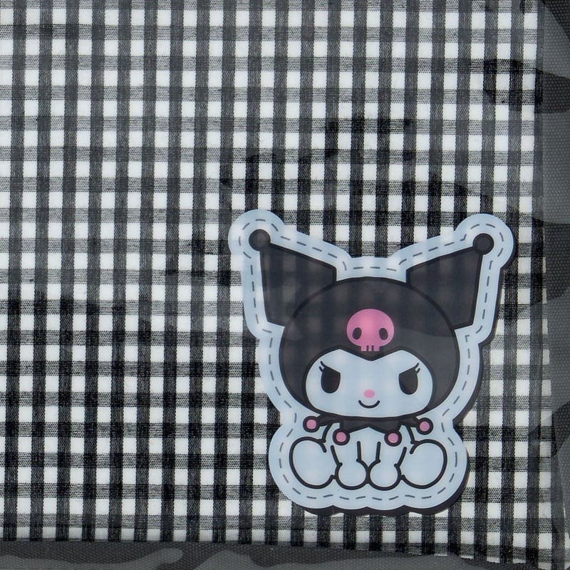 Kuromi Gingham Flat Pouch Stationery Japan Original