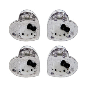 Hello Kitty 4-pc Mini Glitter Hair Clip Set (Silver) Accessory Japan Original