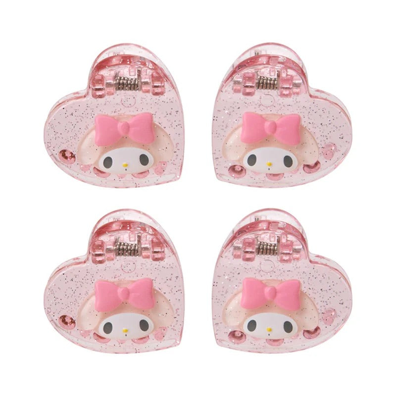 My Melody 4-pc Mini Glitter Hair Clip Set Accessory Japan Original