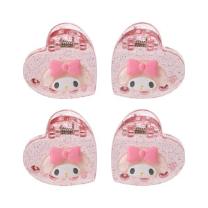 My Melody 4-pc Mini Glitter Hair Clip Set Accessory Japan Original