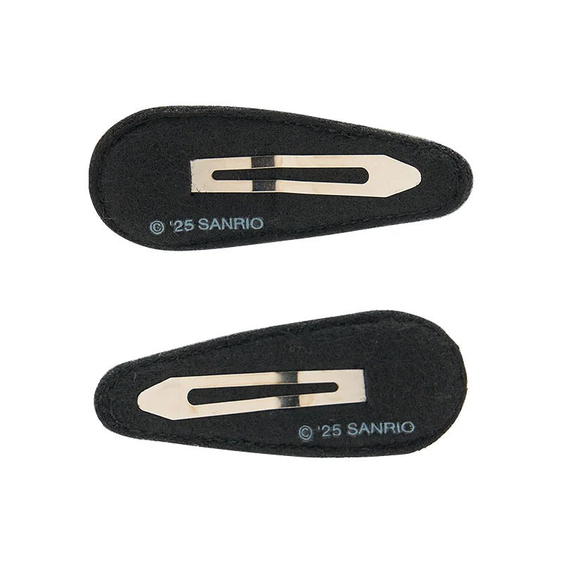 Kuromi 2-pc Quilted Hair Clip Set Accessory Japan Original