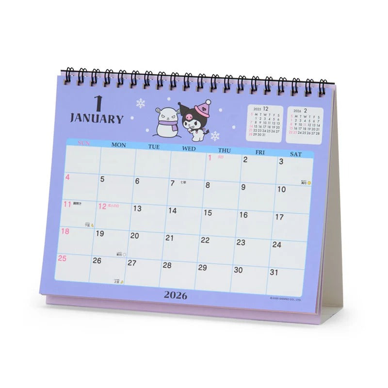 Kuromi 2026 Desk Calendar Stationery Japan Original