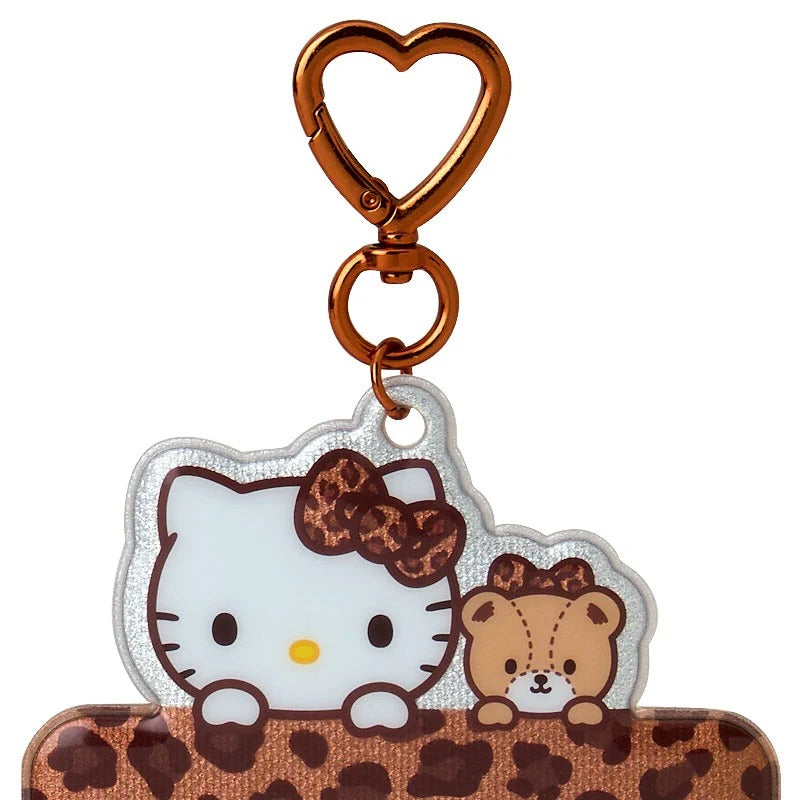 Hello Kitty Brown Leopard ID Badge Holder (Enjoy Idol Series) Accessory Japan Original