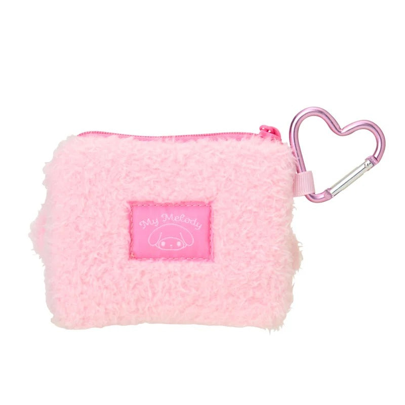 My Melody Fuzzy Mini Zipper Pouch Bags Japan Original
