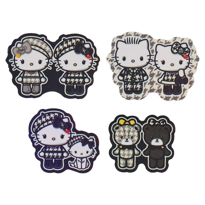 Hello Kitty 24-pc Sticker Pack (Monochrome Birthday Twins Series) Stationery Japan Original