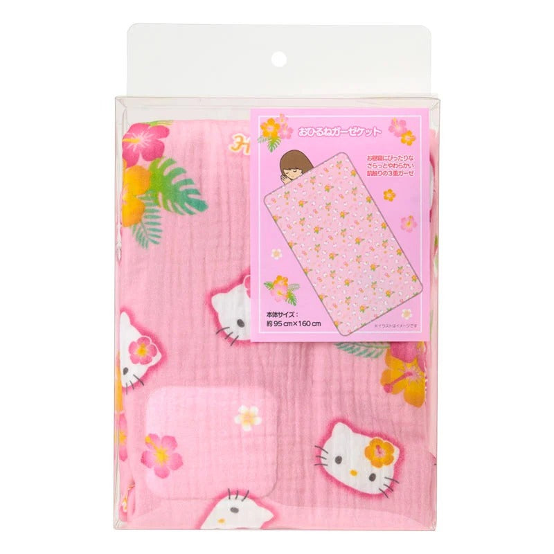 Hello Kitty Hibiscus Kitty Gauze Throw Blanket Home Goods Japan Original
