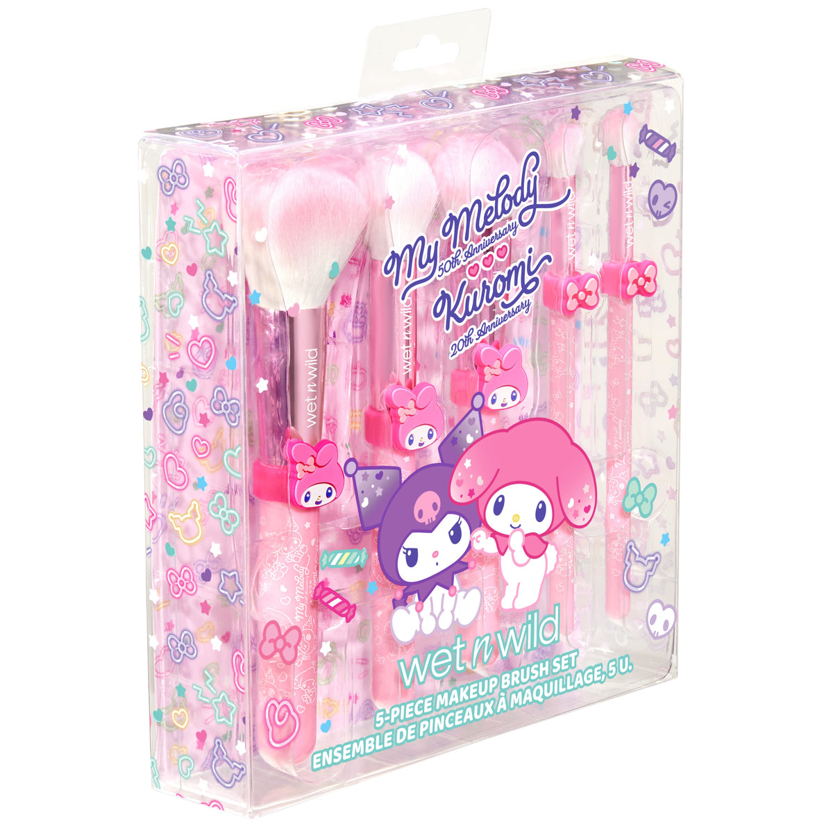 My Melody & Kuromi x Wet n Wild 5-Piece Makeup Brush Set (My Melody) Beauty MARKWINS