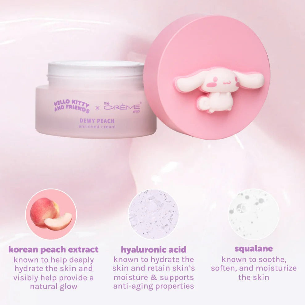 Hello Kitty and Friends x The Crème Shop Dewy Peach Enriched Cream Beauty The Crème Shop