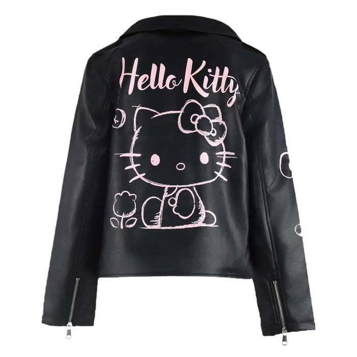 Hello Kitty x Lola + The Boys Kids Graffiti Biker Jacket (Black) Apparel Lola and The Boys NYC INC