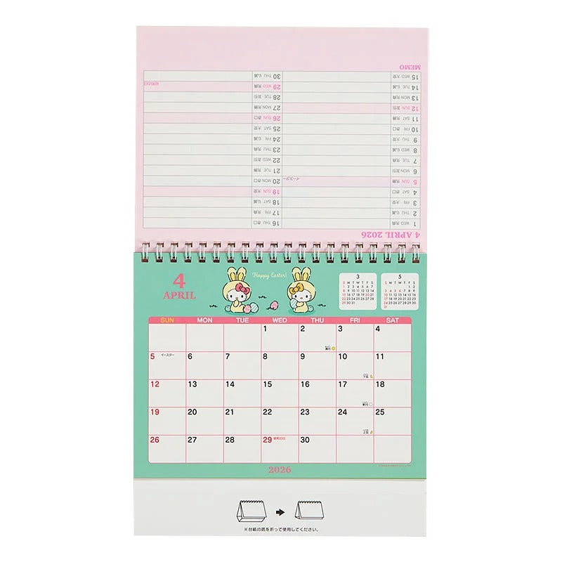 Hello Kitty 2026 Desk Calendar Stationery Japan Original