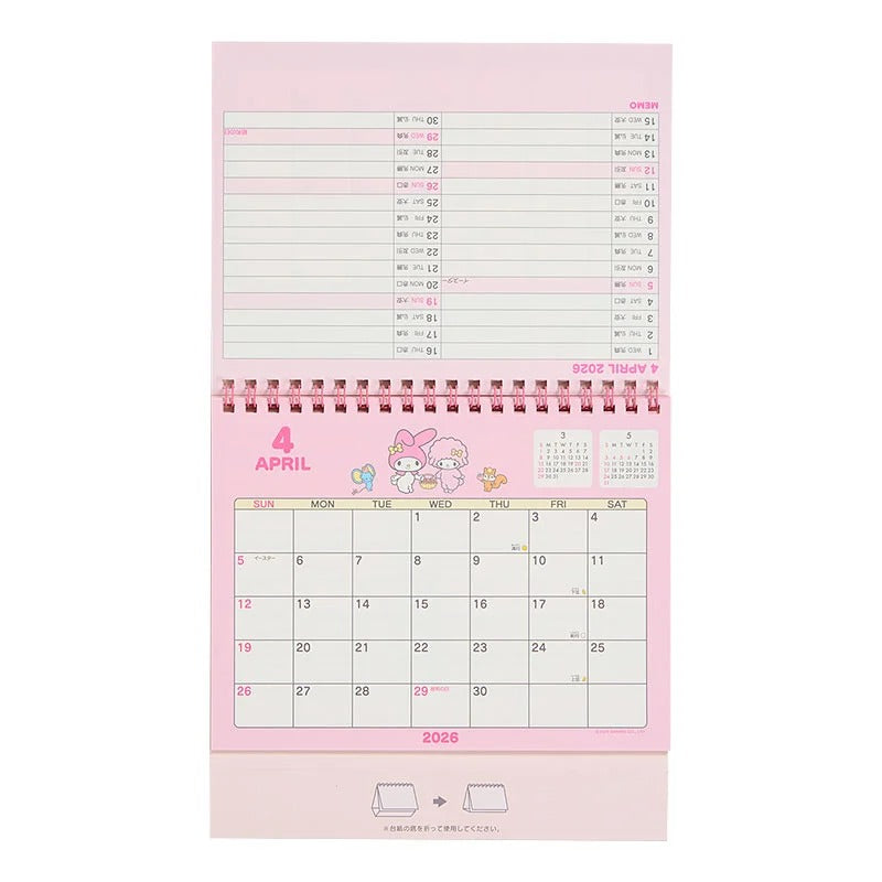 My Melody 2026 Desk Calendar Stationery Japan Original
