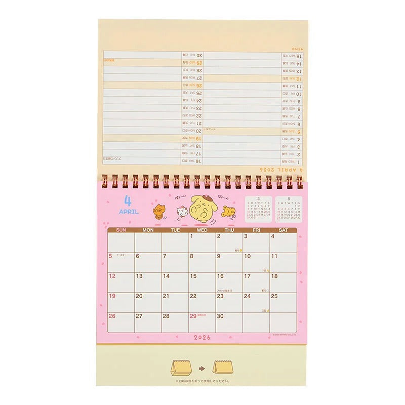 Pompompurin 2026 Desk Calendar Stationery Japan Original