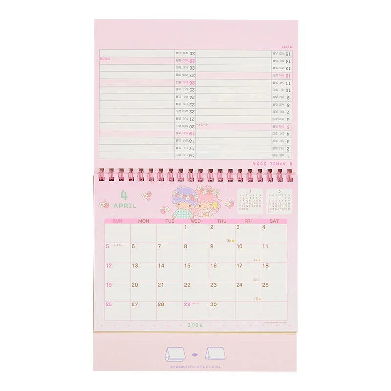 LittleTwinStars 2026 Desk Calendar Stationery Japan Original