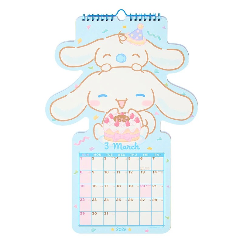 Cinnamoroll 2026 Die-Cut Wall Calendar Seasonal Japan Original
