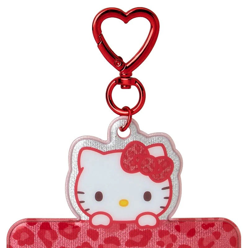 Hello Kitty Red Leopard ID Badge Holder (Enjoy Idol Series) Accessory Japan Original
