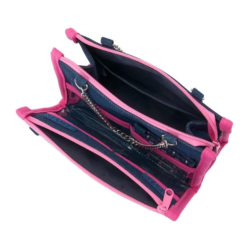 Hello Kitty Mini Zipper Denim Pouch (Heisei Heart Series) Bags Japan Original
